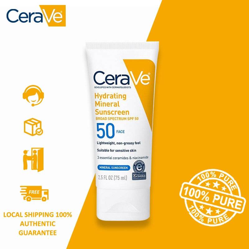Cerave Hydrating Mineral Sunscreen SPF 50 Face  75 ml product image