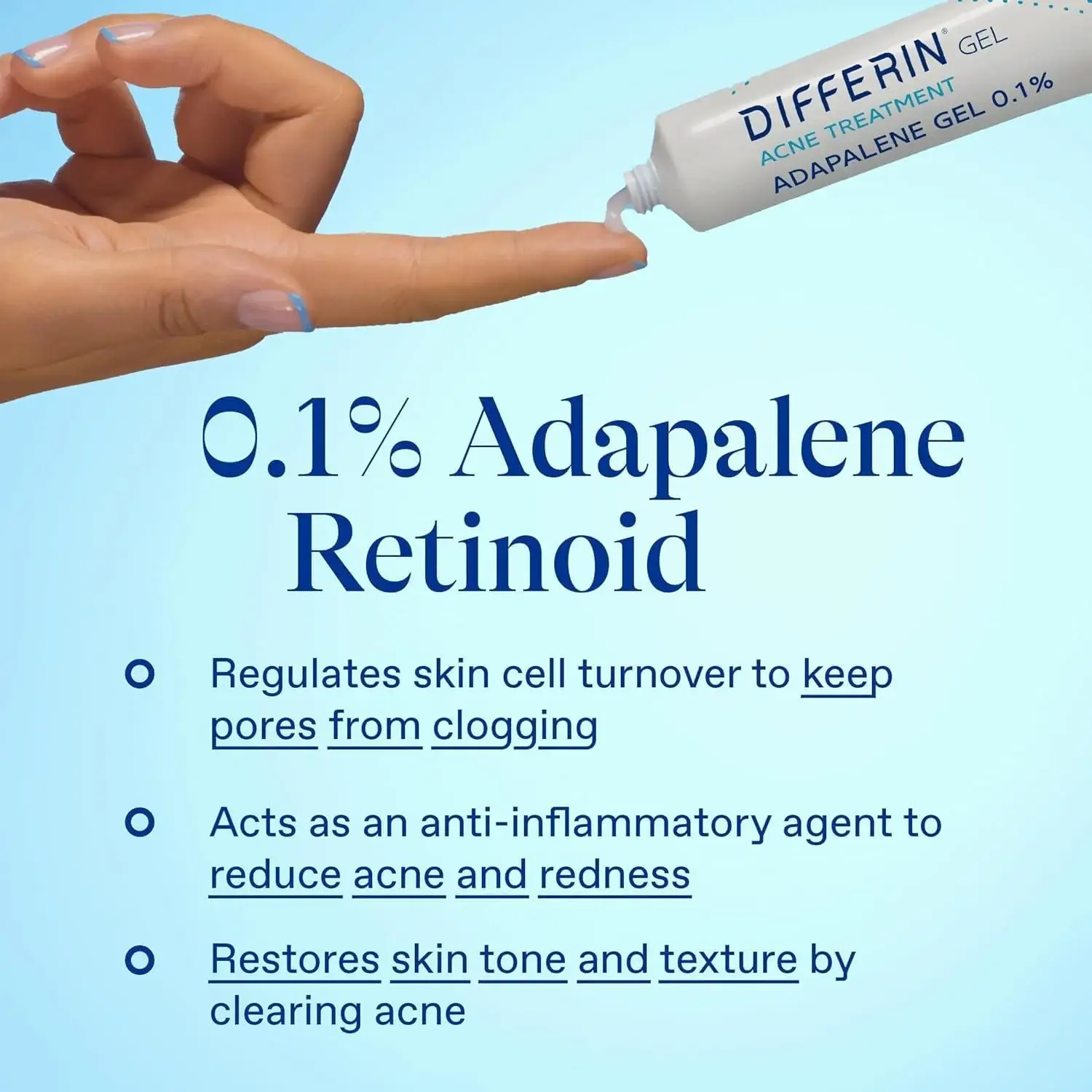 Differin Adapalene 0.1% Acne Treatment Gel 15G product image