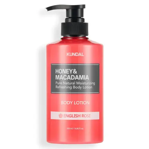 KUNDAL Honey & Macadamia Body Lotion (English Rose) 500 ml